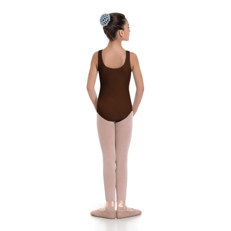 Girls Tank Leotard, Cotton - Elastane Brown