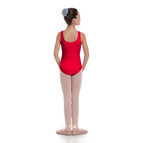 Girls Tank Leotard, Cotton - Elastane Red