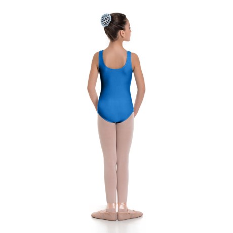 Girls Tank Leotard, Cotton - Elastane Royal Blue