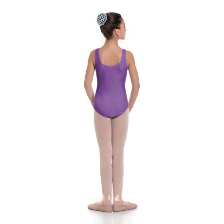 Girls Tank Leotard, Cotton - Elastane Purple