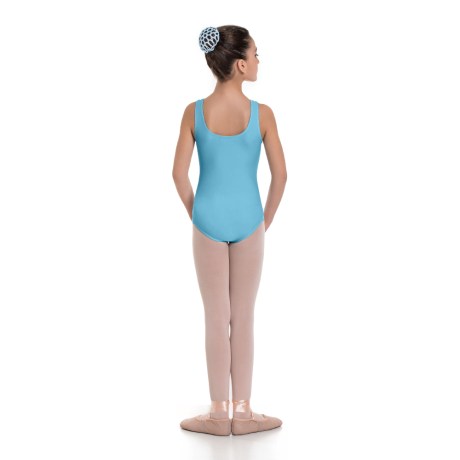 Girls Tank Leotard, Cotton - Elastane Ciprian Blue