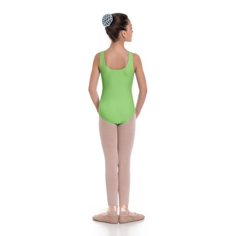 Girls Tank Leotard, Cotton - Elastane Kiwi