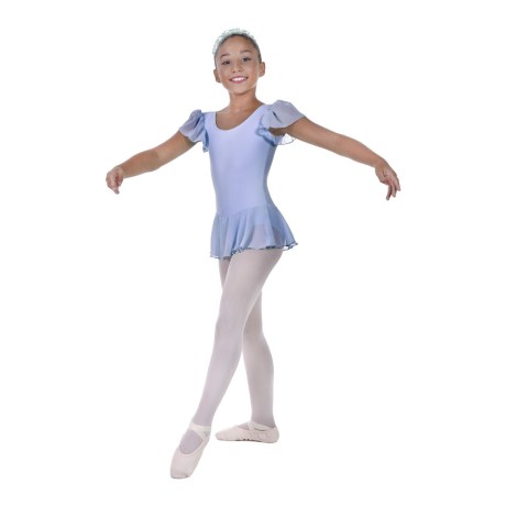 Girls Flutter Sleeved Leotard With Skirt Full Lining, Lycra Matt Glicine