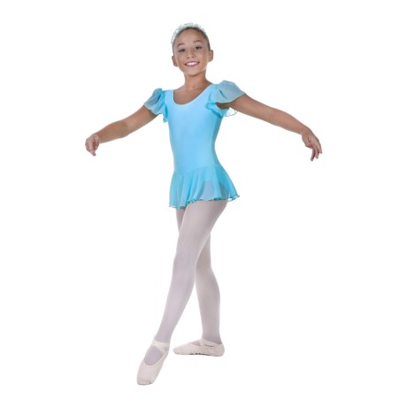 Girls Flutter Sleeved Leotard With Skirt Full Lining, Cotton, Elastane Inopneuma