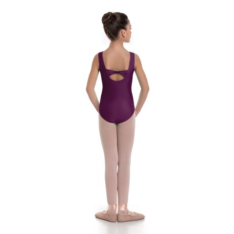 Girls Tank Leotard Pinched Front & Low Back, Lycra Matt Burgundy