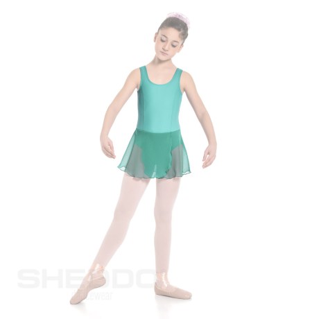 Girls Tank Leotard With Princess Seams & Crossover Skirt, Cotton - Elastane Frozen