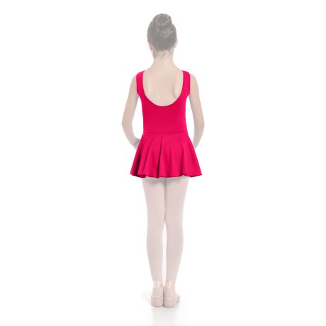 Girls Tank Pinched Front Low Back Leotard With Skirt, Meryl Diva
