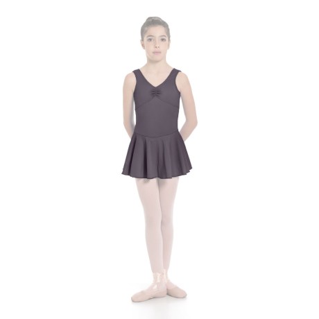 Girls Tank Pinched Front Low Back Leotard With Skirt, Meryl Viaggio