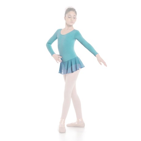Girls Short Sleeved Leotard With Skirt, Lycra Matt Frozen