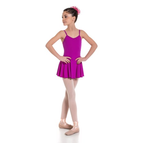 Girls Camisole Princess Seam Leotard With Skirt, Meryl Bachata