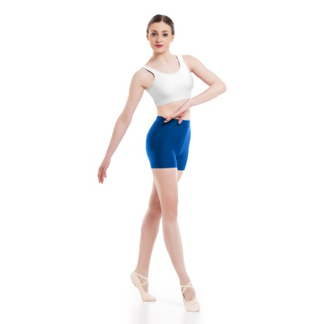 Girls Waist Band Fitted Short, Cotton - Elastane Royal Blue