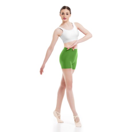 Girls Waist Band Fitted Short, Cotton - Elastane Kiwi