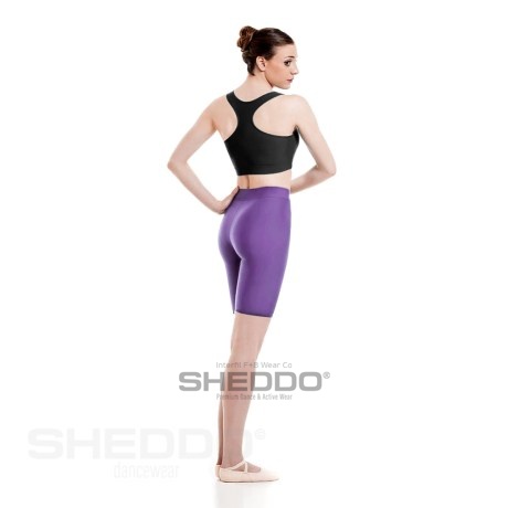Waist-Band Fitted Cycling Shorts Cotton - Elastane, Purple