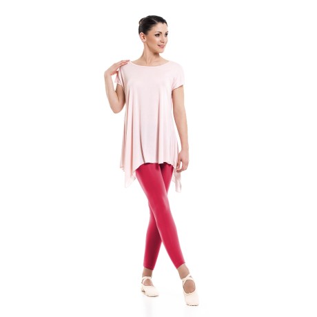 Female Waist Band, Fitted Ankle Leggings, Cotton - Elastane Red