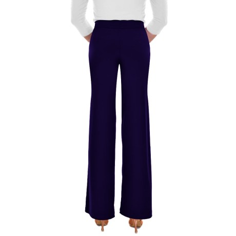 Female Waistband Fitted Straight Leg Pant, Super Jersey Eggplant