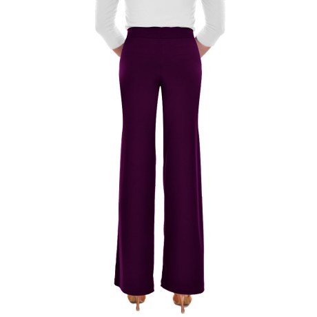 Female Waistband Fitted Straight Leg Pant, Super Jersey Plum