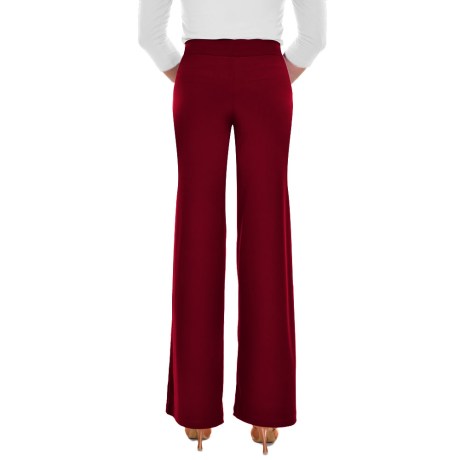Female Waistband Fitted Straight Leg Pant, Super Jersey Red