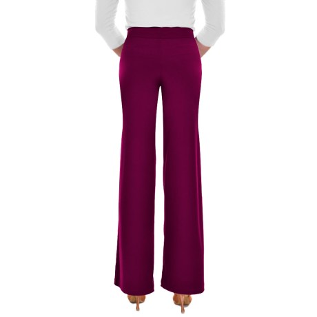 Female Waistband Fitted Straight Leg Pant, Super Jersey Fuchsia