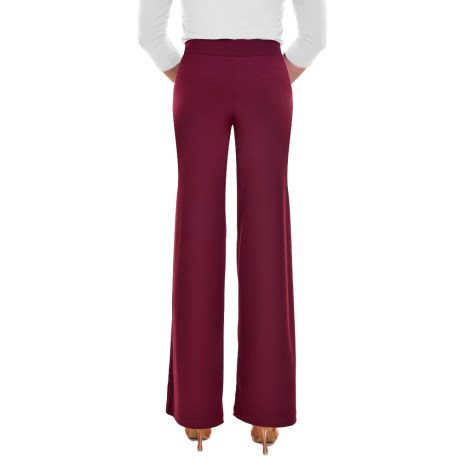 Female Waistband Fitted Straight Leg Pant, Super Jersey Burgundy