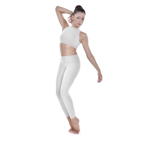 Female Active Fitted Ankle Legging, Lycra Matt Black