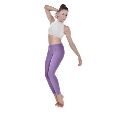 Female Active Fitted Ankle Legging, Cotton - Elastane Lilac