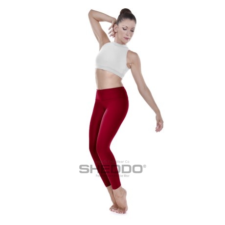 Female Active Fitted Ankle Legging, Lycra Matt Masai Red