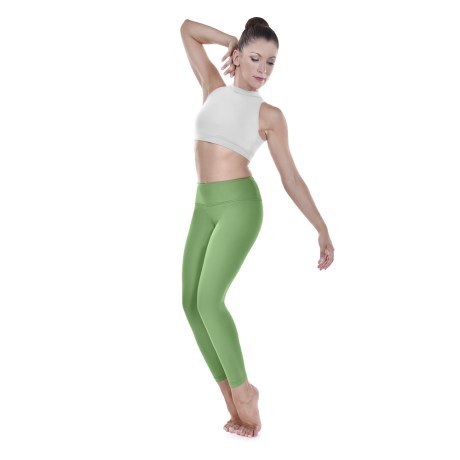Female Active Fitted Ankle Legging, Cotton - Elastane Kiwi