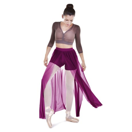 Female Delicated Short Builted Chiffon Splited Rippled Stripes, Lycra Matt Lanzarote