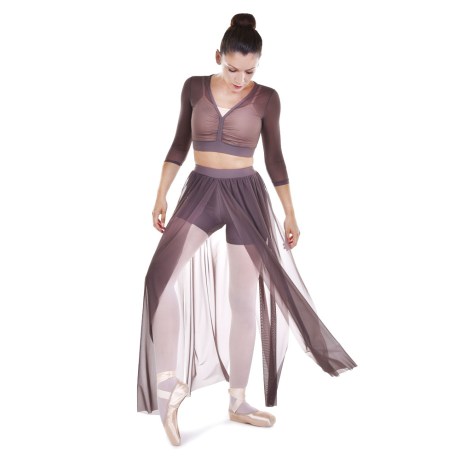 Female Delicated Short Builted Chiffon Splited Rippled Stripes, Lycra Matt Lanzarote