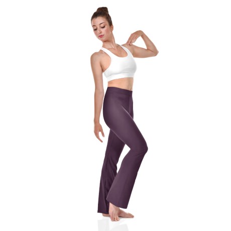 Female Low Waist Fitted Jazz Pants, Lycra Matt Burgundy
