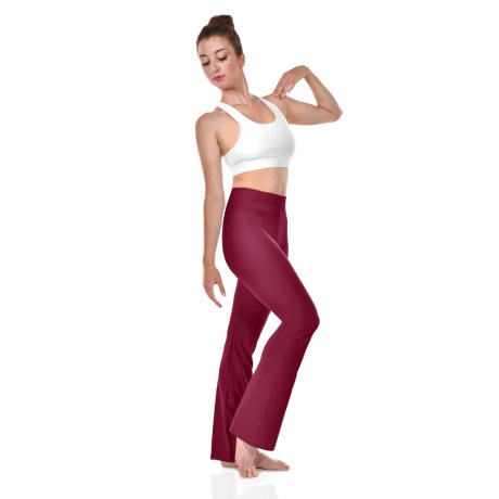 Female Low Waist Fitted Jazz Pants, Lycra Matt Masai Red