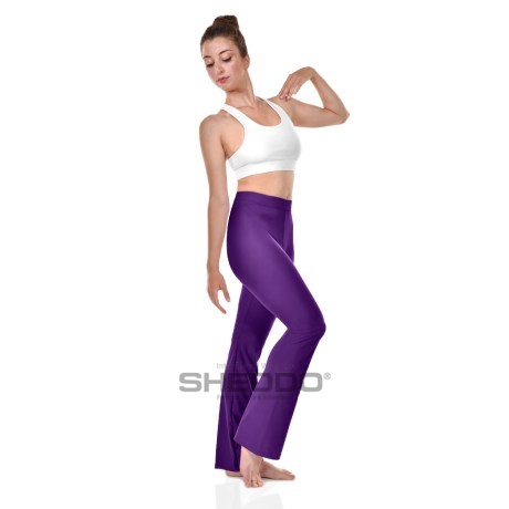 Female Low Waist Fitted Jazz Pants, Cotton - Elastane Purple