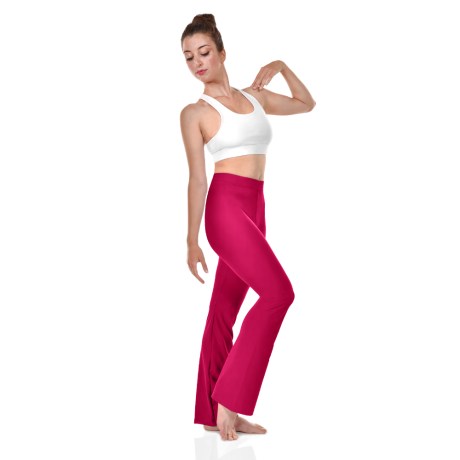 Female Low Waist Fitted Jazz Pants, Cotton - Elastane Fuchsia