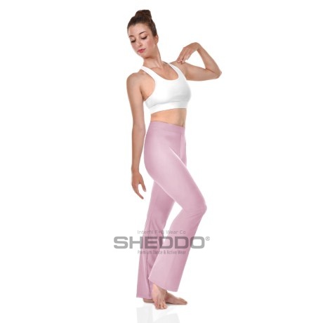 Female Low Waist Fitted Jazz Pants, Cotton - Elastane Light Pink