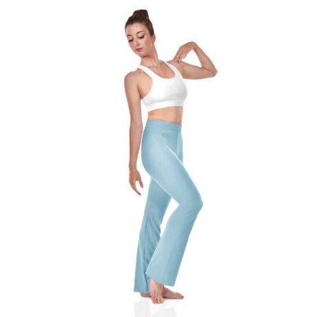 Female Low Waist Fitted Jazz Pants, Cotton - Elastane Ciprian Blue