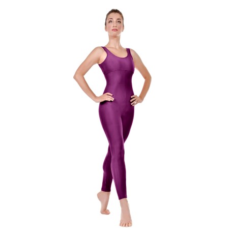 Female Tank Unitard Criss Cross Back Straps Bra Lining, Lycra Matt Burgundy