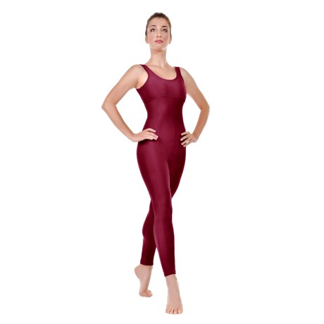 Female Tank Unitard Criss Cross Back Straps Bra Lining, Lycra Matt Masai Red