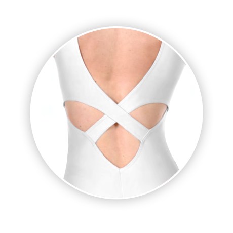 Female Tank Unitard Criss Cross Back Straps Bra Lining, Lycra Matt Nude