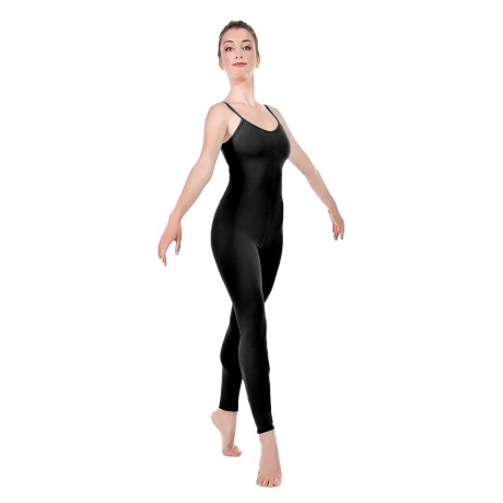 Female Camisole Unitard With Cut Out Back Bra Lining, Lycra MattBlack