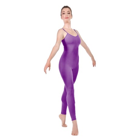 Female Camisole Unitard With Cut Out Back Bra Lining, Lycra MattLavander