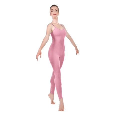 Female Camisole Unitard With Cut Out Back Bra Lining, Lycra MattSoft Pink