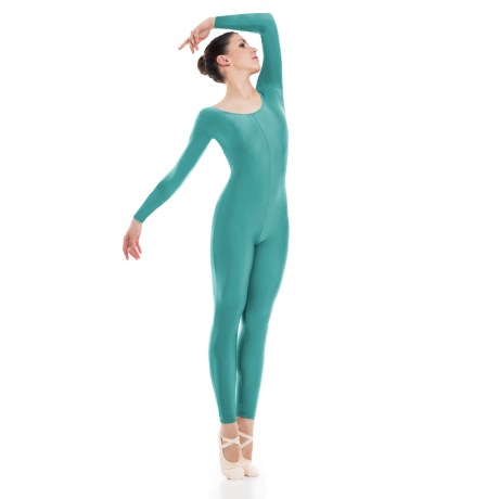 Female Long Sleeved Unitard, Lycra Matt Burgundy