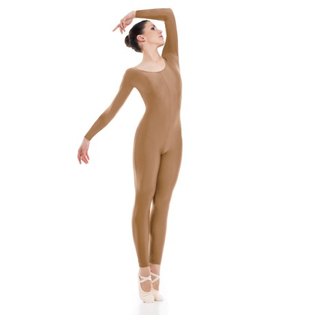 Female Long Sleeved Unitard, Lycra Matt Nude