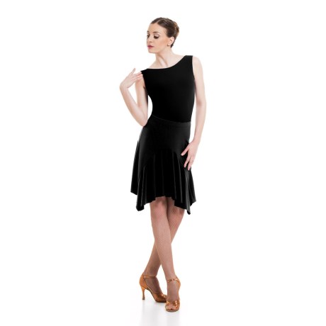 Female Sleeveless Bateau Neck Low Back Leotard, Cotton - Elastane Black
