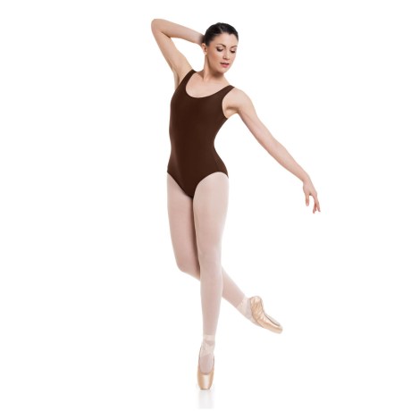 Female Tank Leotard, Cotton - Elastane Brown