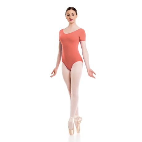 Female Short Sleeved Leotard, Lycra Matt Angora
