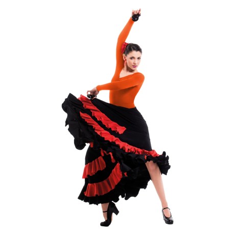 Female Long Sleeve Low Back Leotard With Drawstring Bra Lining, Cotton - Elastane