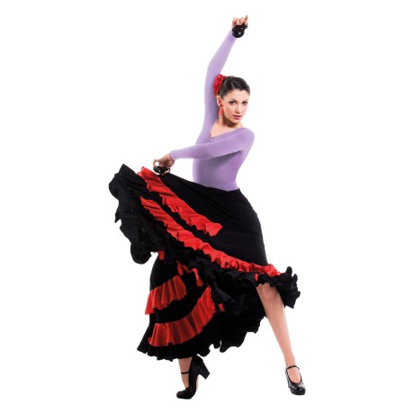 Female Long Sleeve Low Back Leotard With Drawstring Bra Lining, Cotton - Elastane