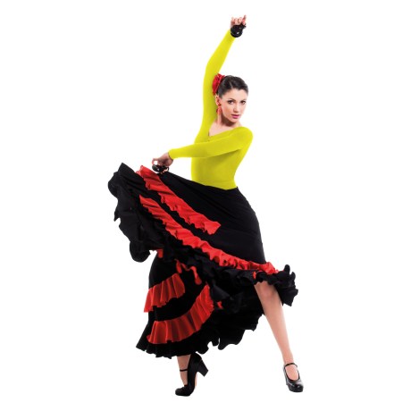 Female Long Sleeve Low Back Leotard With Drawstring Bra Lining, Cotton - Elastane