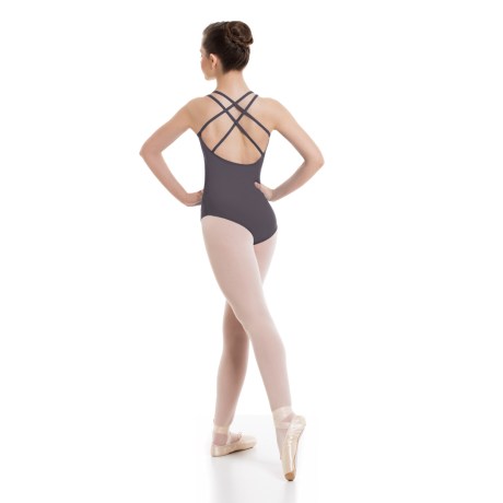 Female Camisole Low Back Leotard With Interlaced Straps Bra Lining, Meryl Viaggio
